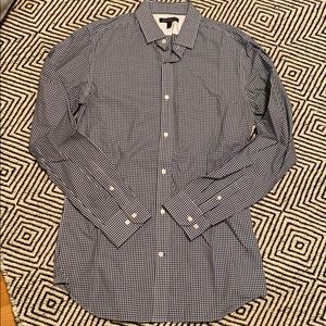 Banana republic navy blue gingham shirt